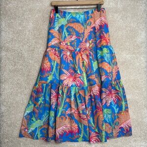 Gretchen Scott Maxi Skirt Size Small Tropical Floral Vacation